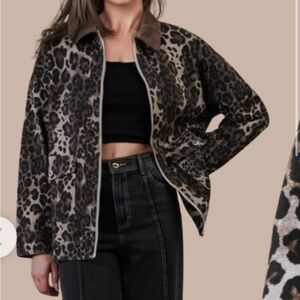 Leopard Print Twill Cotton  Jacket Small NWT